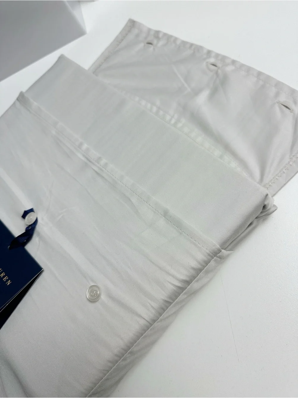 Ralph Lauren RL Home Organic Cotton Sateen King Flat Sheet Platinum NWT